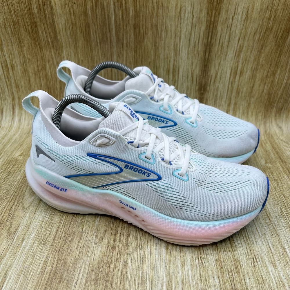 Brooks Glycerin GTS 22 Women's Size 9.5 White/Limpet Shell Running Shoes